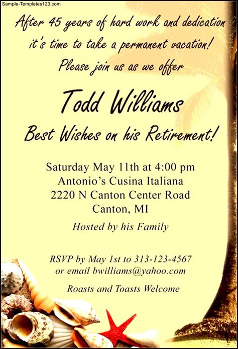 retirement invitation wording|More.